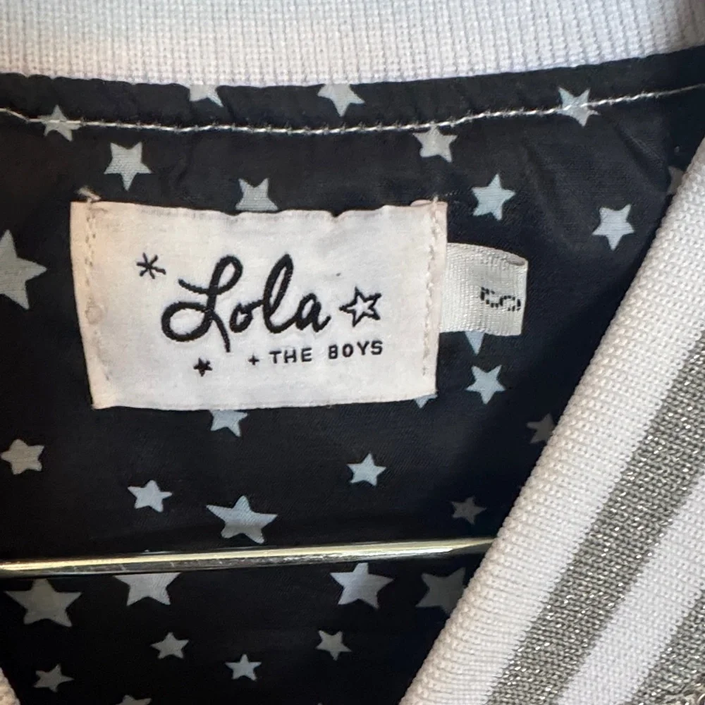 Lola + The Boys Silver Sequin Jacket with Multicolor Stars and Unicorn EUC - Picture 5 of 6